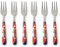 Excelsa Vintage Christmas - Juego de 6 tenedores para postres, acero inoxidable, 15 cm, decoración navideña