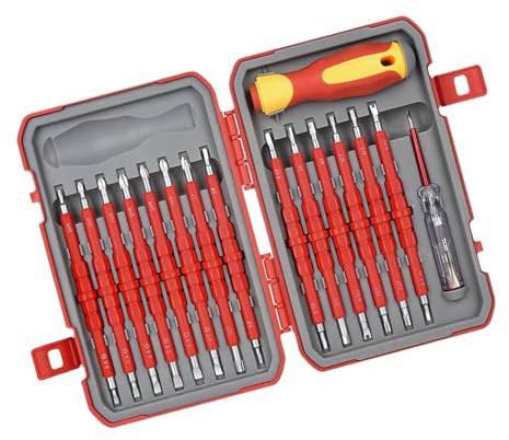 Precisions 29-teiliges Isoliertes Schraubendreher Set Mit Magnetischen Spitzen Für Elektroarbeiten Und Reparaturen Zu Hause