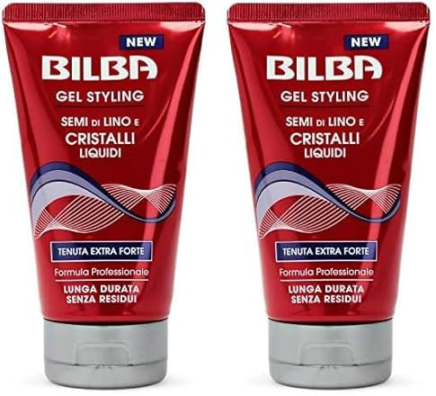 Bilba, Gel Extraforte con Semi di Lino e Cristalli Liquidi - Formula Professionale a Tenuta Extra Forte - Gel a Lunga Durata, Non Lascia Residui - Protegge e Non Secca i Capelli - 150 ml