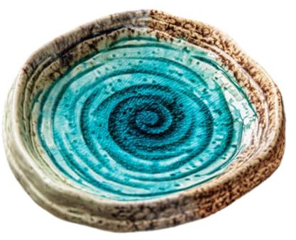 Gralara Piatto in ceramica Piatto da portata di forma irregolare Piatto da portata con glassa craquelé Piatto fondo decorativo retrò per colazione a base di