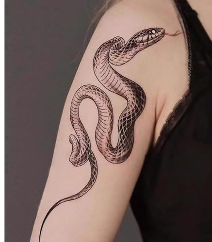 2Pcs Herbal Temporary Tattoos Stickers Fake Tattoos European And American Arm Snake Juice Women And Men Semi-Permanent Non-Reflective Waterproof Lasting 2 Weeks