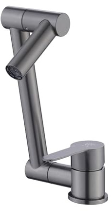 XJTNLB Vorfenster Küchenarmatur Klappbar Grau Armatur Küche Klappbar 180° Küchenarmatur Vorfenstermontage Aus Edelstahl