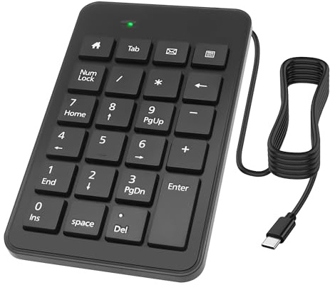 XMSJSIY USB Type-C Number Pad Wired 23 Keys Type-C Numeric Keypad
