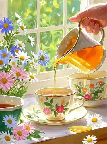 Jigsaw Puzzles 60 Pieces for Adults, Fun Challenging & Brainteasing jigsaw puzzles for adults 60 piece Puzzle Educational Games Home Decoration puzzle(Daisy Afternoon Tea)