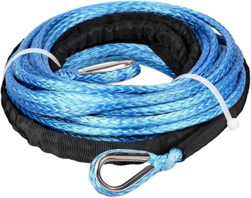 Cuerda De Remolque 6 Mm * 30 M Cuerda De Cabrestante Sintética Extensión Protector De Rocas para Coche Todoterreno 4x4, Blue, One Size