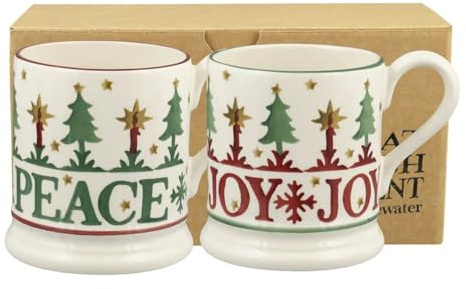 Emma Bridgewater Christmas Joy Set of 2 1/2 Pint Mugs (Boxed)