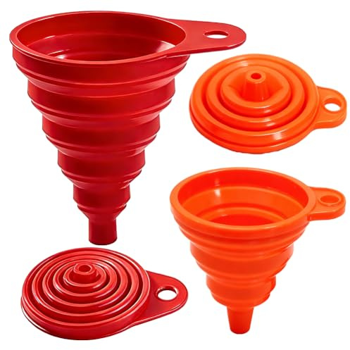 Juego de 2 Embudos Plegables, Embudo Cocina, Plegable de Silicona Gadget Embudos para Cocina para Transferencia de Líquido(S/M)