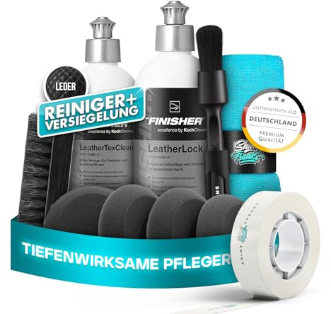 The Finisher by Koch Chemie Leather Lock (500ml) Lederpflege Autositze + LeatherTexClean Lederreiniger (500ml) - Lederpflegemittel Set, Schutz vor Rissbildung für alle Lederarten | 10-teilig