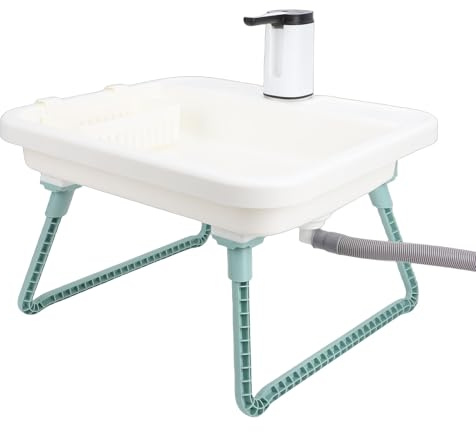 Alomejor Évier Portable, Lavabo Extérieur avec Pompe à Eau électrique et Panier de Rangement, pour les Activités de Jardin et de Camping