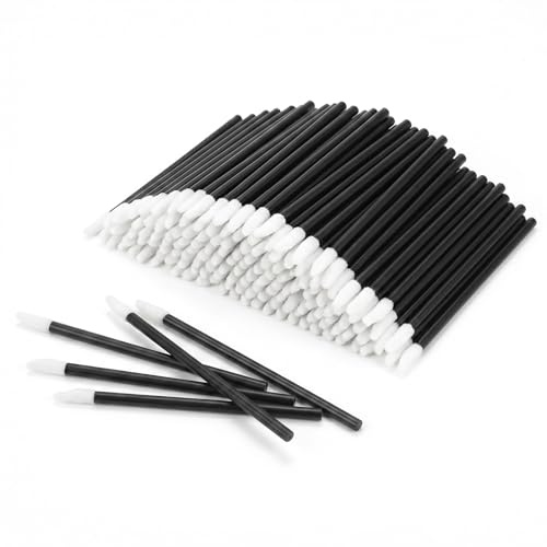 HJZHII 400 Pcs Disposable Lip Brush Wands, Make Up Brush Lips Gloss Wands | Protable Black Lip Brushes Make Up Brush Lips Gloss Wands Eyeshadow Applicators Concealer Brushes Lips Lipstick Applicators