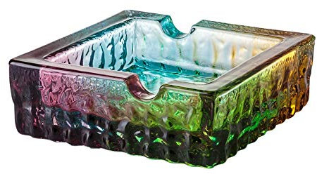 Rainbow Aschenbecher Kristallglas 2 Ablagen Zigarrenascher inkl. Lifestyle-Ambiente Tastingbogen