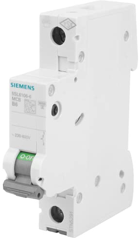 Siemens 5SV13166KK10 FI/LS kompakt RCBO 1P+N 6kA TypA 30mA B10 230V, Fehlerstrom- und Überlastschutz in 1TE (50% Platzersparnis)