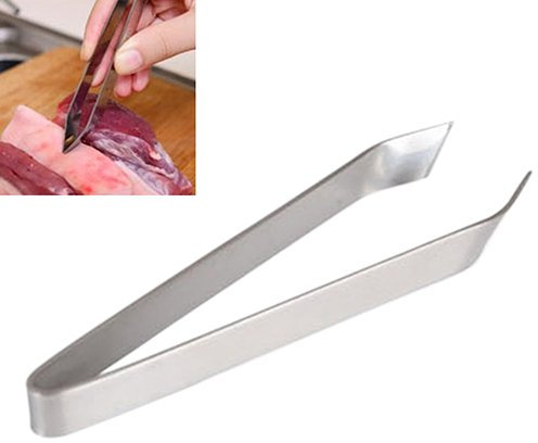 Brussels 1 Pc Stainless Steel Fish Bone Remover Tweezer Pork Meat Hair Pincer Puller Tongs Precision Grip Fishbone Pliers Random
