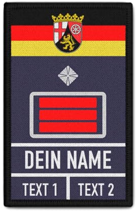 Copytec Rank Patch Feuerwehr Rheinland-Pfalz RLP Dienstgrad mit Namen #39040