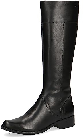 CAPRICE Stivali da donna alti con tacco in pelle eleganti, Nero (Black Nappa), 40 EU