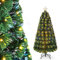 COSTWAY 150 cm Künstlicher Weihnachtsbaum mit Beleuchtung, Tannenbaum mit 8 Beleuchtungsmodi, 170 Warmweißen LED-Lichtern, Christbaum in Glasfaseroptik, Beleuchtetem Stern, Kunstbaum Weihnachten