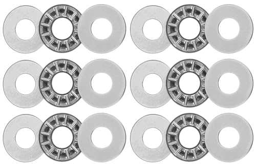 QUARKZMAN AXK1024 Axial Nadelrollenlager mit Unterlegscheiben 10mm Bohrung 24mm AD 2mm Dicke 6Stk
