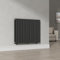 [neu.haus] Flachheizkörper Nore Designheizkörper Heizung Paneelheizkörper Raumheizkörper Mittelanschluss Doppellagig Horizontal für Wohn-und Schlafzimmer Küche Bad 60x80cm Schwarz 1097W