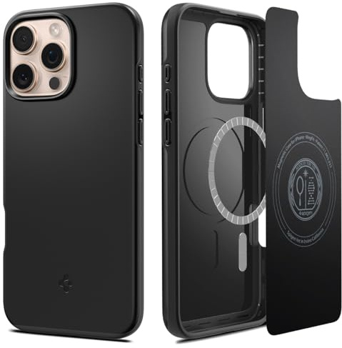 Spigen Thin Fit MagFit Hülle für iPhone 16 Pro, Kompatibel mit MagSafe Zubehör -Schwarz
