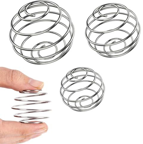 3 shaker per proteine in acciaio inox, in metallo, per shaker a sfera, per primavera tipo di sfera, shaker per shaker proteici, in metallo, per sport e fitness, per bevande miste (3 misure)