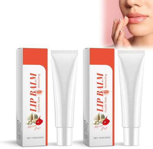 Fuktgivande läppglans läppbalsam, fuktgivande läppstift läppmask och läppbalsam för fukt, omedelbar glans och fuktgivande (2 st, melon)