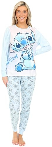 Disney Womens Lilo and Stitch Long Pyjama Set Ladies PJ's (8-10) Purple