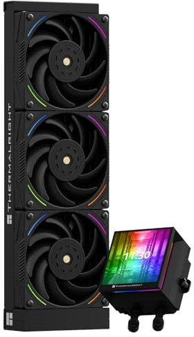 TR Hyper Vision 360 ARGB Enfriador líquido CPU AIO negro, pantalla LCD IPS con resolución 480x480 para AM5/Intel LGA1851/1700 LCD de 3,95 pulgadas que absorbe imanes para imágenes