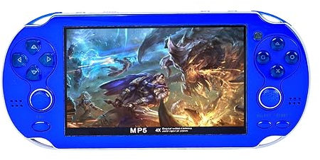 HLF 4.3 inch Retro Video Game Console with 2200 Built-in Games, Dual Joystick, AV OUT, MP3/4 Support, Blue