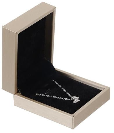 QUARKZMAN Scatola Collana in Pelle per Pendente Scatola Gioielli Regalo Conservazione Vintage per Pendente Scatola Regalo Proposte di Matrimonio Regali Anniversario, Oro