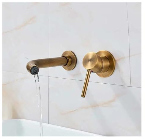 Wall Mounted 2 Hole wash Basin Single Lever Swivel spout Concealed hot and Cold Water Faucet(Chrome)