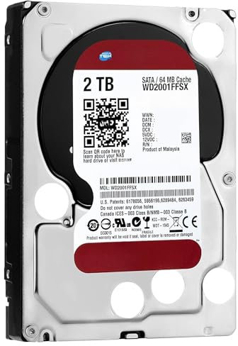 SIMPLETEK - Pro 2TB HDD Internal Hard Drive | 3.5, SATA III 6Gbps, 7200RPM, 64MB Cache | WD2001FFSX (Refurbished)