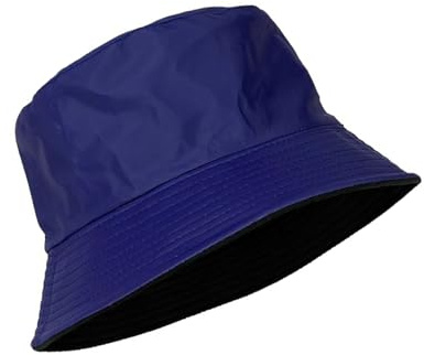 TT ThreadTrade Waterproof Bucket Rain Hat for Men and Women, Reversible and Foldable, Lightweight and Breathable, Wide Brim Bucket Hat, Inner Lining, Wide Brim Hat, (UK, Alpha, One Size, Navy)
