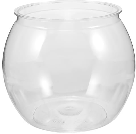 JUMPLAWN Rundes Transparentes Fischglas Bruchsicherer Goldfisch-Aquarium Für Dekoration Im Wohnbereich Büro Für Freunde Oder Familie