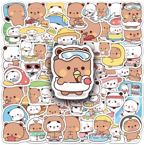 110 Pezzi Adesivi Bubu Dudu per bambini, Dudu Bubu Simpatica Decorazione, Cartone Animato Panda Adesivi impermeabili, Decorazione per laptop, skateboard, scrapbook, borraccia, bambini