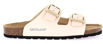 GRUNLAND Sara CB9952 Pesca Cipria Ciabatte Donna Fibbie Pelle re-Soft Anatomiche 38