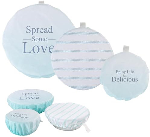 JGCJGG 3 Piezas Cubiertas de Conservación de Alimentos, Tapa Microondas, Tapa de Plástico Elásticas Reutilizables para Almacenamiento de Alimentos