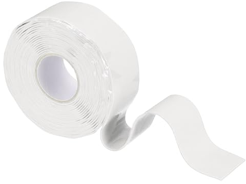 sourcing map Self Fusing Silicone Tape, 25mm x 3 Meter Waterproof Water Leak Sealing Tape for Plumbing Pipe Hose Repair Handles, White (0.5mm Thick)