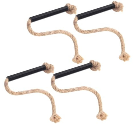 Toyvian Corde Allume-feu en Lin Ciré 4 Pcs, Coupe-Vent et Portable, pour Camping et Barbecue, Accessoire de Survie en Plein Air