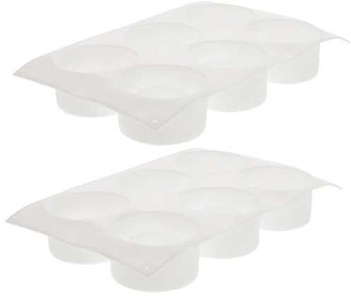 Zerodeko Stampo Per Budino in Silicone Per Torta Fai Da Te, 6 Cavità, Materiale Antiscivolo, Riutilizzabile Per Cioccolato, Sapone e Dessert, Per Cucina Casalinga e Feste, Confezione 2 Pezzi