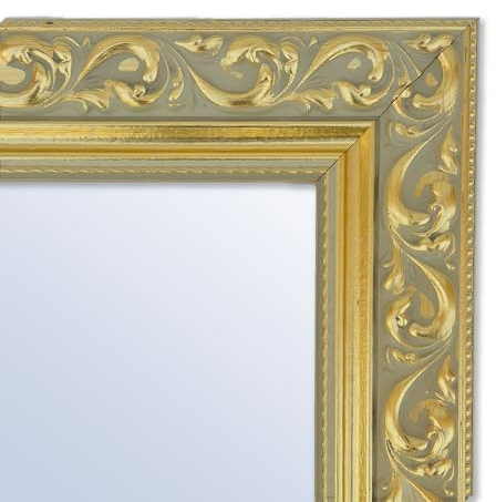 Genérico Espejo de Pared a Medida Personalizada hasta 200cm con Marco Dorado con Relieve de 7cm de Ancho Ref. 2599-1N para Entrada, salón, habitación, baño o despacho. Medida Exterior del Marco