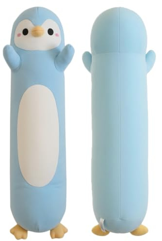 ZOMAXTOY Pinguin Kuscheltier, Weiches Langer Pinguin Stofftier Plüschtier zum Umarmen, Großes Kuschelkissen für Kinder, Geburtstagsgeschenk für Jungen und Mädchen (Light Blue, 110cm/43.31in)