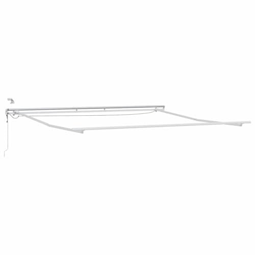 vidaXL Struttura della Tenda Bianco 500 × 350 cm Alluminio, Struttura in Alluminio per Riparo Esterno, Telaio Moderno per pergola, Copertura da Giardino Durevole, Design con Tenda Retrattile
