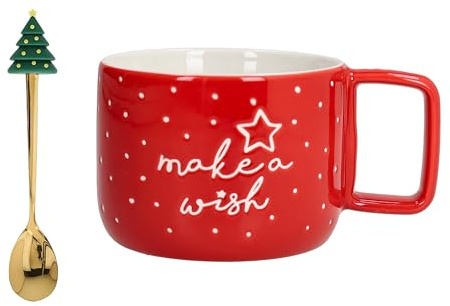 Tognana, Mug 420cc con cucchiaino - Albero, New Bone China, Rosso