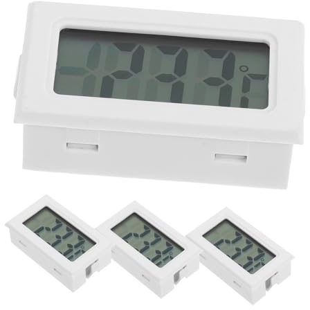 HIAKDOFT 4 Pezzi Termometro Mini con Display LCD Chiaro Sensore Precisione per Ambienti e Sperimentale Portatile e Facile da Installare