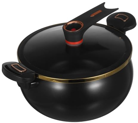 Healifty Pentola in con Micropressione e in Vetro Antiaderente per Cucina Induzione e Tutti i Cottura capacità per Zuppe Pasta e Stufati Design Elegante Uniforme del Calore