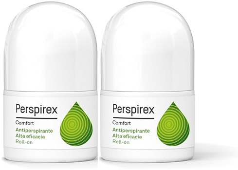 Perspirex ® | Comfort | Desodorante Antitranspirante Axilas Roll on para pieles delicadas con efecto anti sudor duradero hasta 3 días | Controla el sudor y el olor cuidando tu piel | Pack de 2-40 Ml