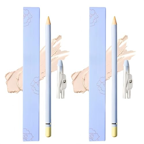 Crayon correcteur multifonctionnel waterproof avec taille-crayon, hydratant et résistant à l'eau, pour un teint impeccable, adapté aux hommes et aux femmes. (2Beige)