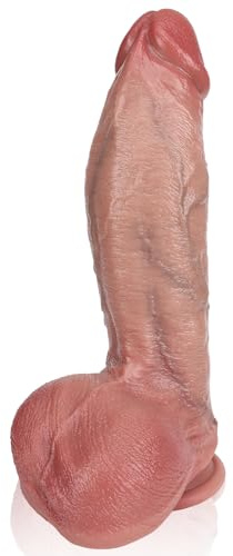 Realistic Thick Dildo Adult Sex Toys, 8.65 Inch Real Skin Huge Dildo with Suction Cup for Hands Free, Big Dual Layer Silicone G-spot Anal Dildos Sex Toy for Women Men Gay