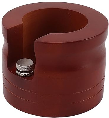 Holz-Portafilter-Halterung für Kaffee, roter, massiver Holz-Portafilter ohne Boden mit Schlitzdesign für den Heimbarista, Espressozubereitungsset für Küche oder (58mm)