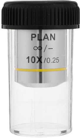 Artibetter Lente Objetivo Biológica 10x de Cobre para Microscopio, Fidelidad de Color Distorsión para Laboratorio